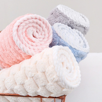Picture of New Coral Fleece Dry Hair Cap-Ash