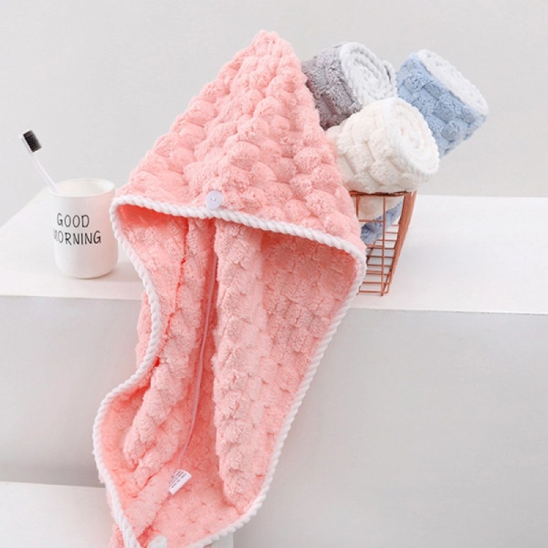 Picture of New Coral Fleece Dry Hair Cap-Ash
