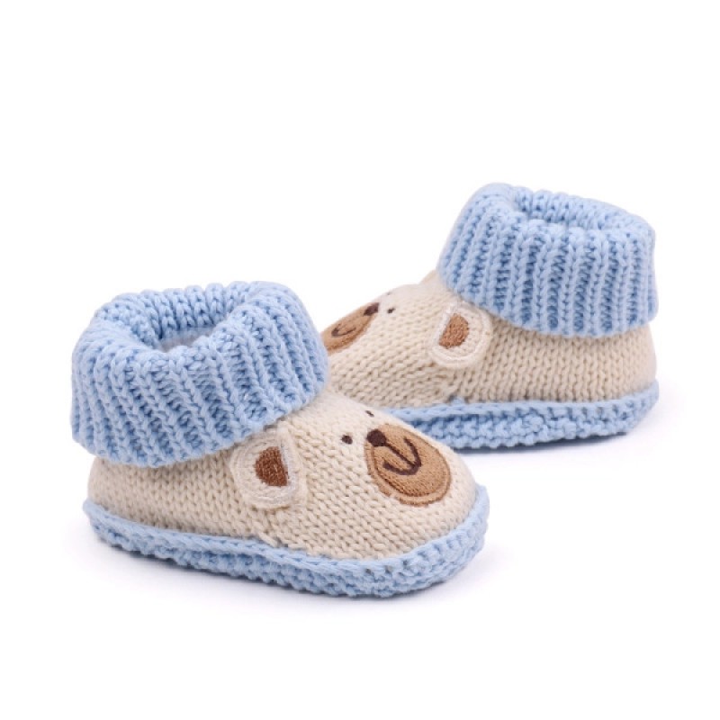 Picture of Wool Knit Baby Shoes Cartoon Animal Pattern Newborn Baby Boys and Girls Warm-White