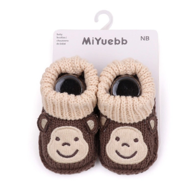 Picture of Wool Knit Baby Shoes Cartoon Animal Pattern Newborn Baby Boys and Girls Warm-Brown