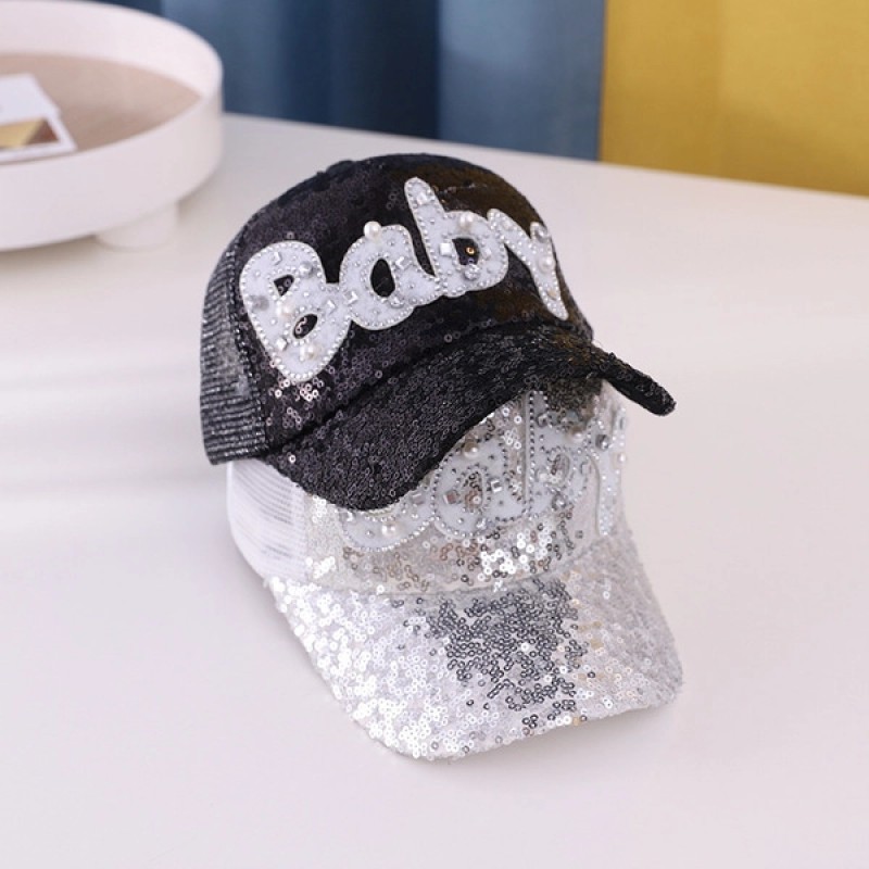 Picture of Girls kids fashion cap-Silver