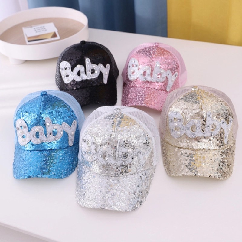 Picture of Girls kids fashion cap-Silver