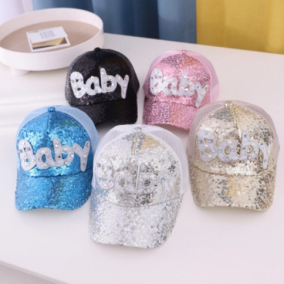 Picture of Girls kids fashion cap-Black
