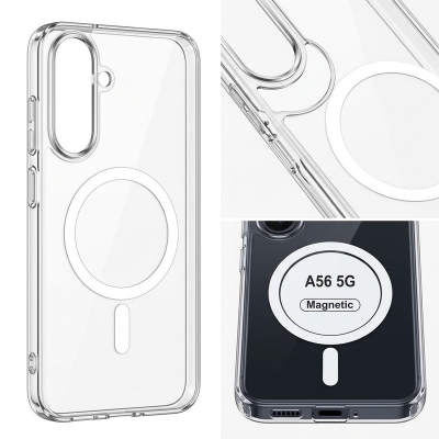 Picture of Samsung Galaxy A26,A36,A56,A55,A25,A34,A53,A54,A06,A05s Anti Yellow Hard MagSafe Compatible Shockproof Transparent Slim Fit Wireless Charging supported Phone Back Case Mobile Cover