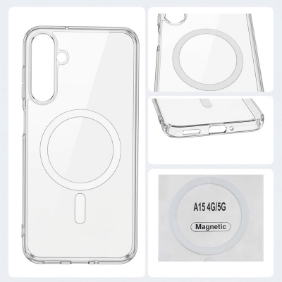 Picture of Samsung Galaxy A15 Anti Yellow Phone Case Magsafe Clear Case Animation Magnetic Suffering Mobile Transparent Phone Back Cover