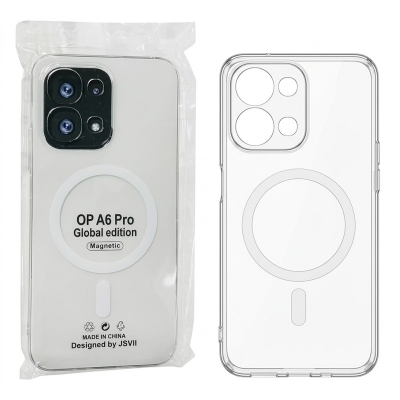 Picture of Oppo A6 Pro Anti Yellow Phone Case Magsafe Clear Case Animation Magnetic Suffering Mobile Transparent Phone Back Cover Cover