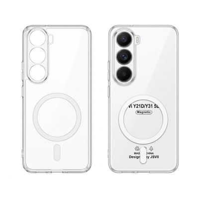 Picture of Vivo Y21D Anti Yellow Phone Case Magsafe Clear Case Animation Magnetic Suffering Mobile Transparent Phone Back Cover Cover