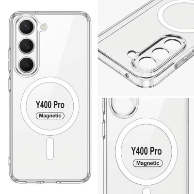 Picture of Vivo Y400 Anti Yellow Phone Case Magsafe Clear Case Animation Magnetic Suffering Mobile Transparent Phone Back Cover Cover