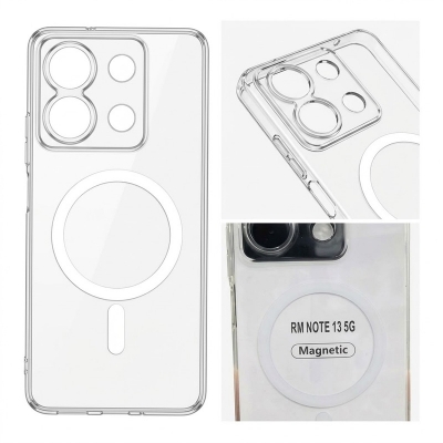 Picture of For Redmi Note 13 5G Anti Yellow Hard MagSafe Compatible Shockproof Transparent Slim Fit Wireless Charging supported Phone Back Case Mobile Cover