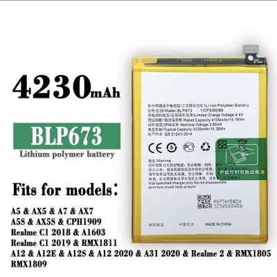 Picture of RT - BLP673 Phone Battery For OPPO A3S / Oppo AX5 / Oppo A31 / Oppo A12 / Oppo A11 / Oppo A11K / Realme C1 / Realme 2 Replacement Phone Battery - 4230mAh