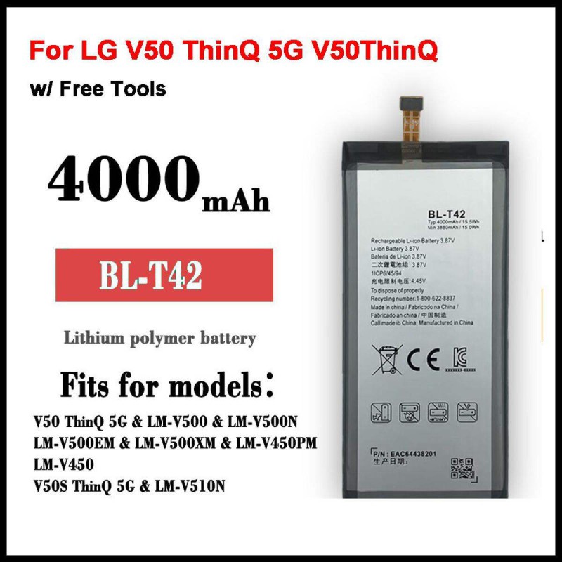 Picture of BL-T42 Phone Batteries For LG V50 ThinQ 5G LM-V500 V500N V500EM v500xm Replacement Phone Battery
