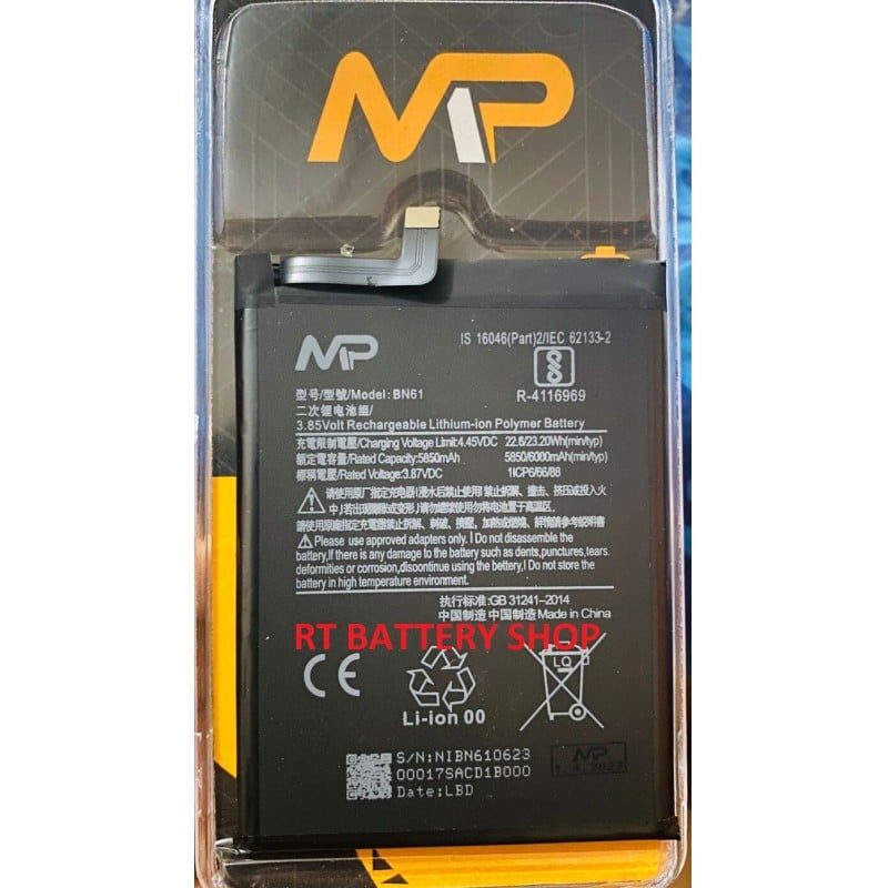 Picture of MP - BN61 5850mAh Replacement Battery For POCO X3 NFC / POCO X3 Pro / POCO X3 Mobile Phone Battery