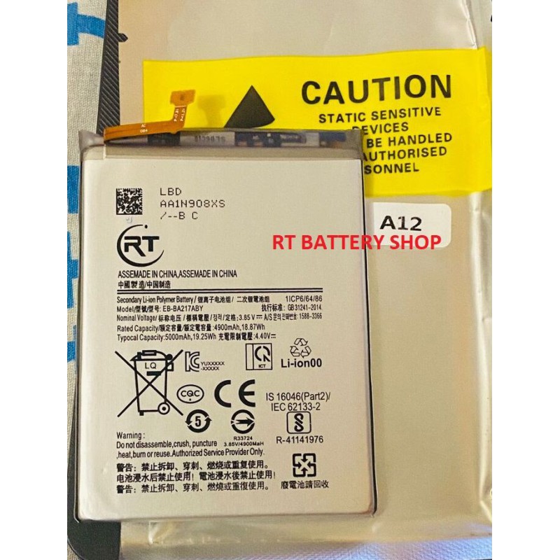 Picture of RT - EB-BA217ABY For Samsung Galaxy A21S / Galaxy A12 / Galaxy M02 / Galaxy A02 / Galaxy A12 / Galaxy A13 4G / Galaxy A04s / Galaxy M12 Replacement Mobile Phone Battery - 5000mAh