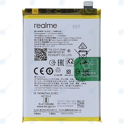 Picture of RT - BLP911 For Realme 9i / Realme 9 Pro / Realme V25 / Oppo Reno 8 / Reno 8 Pro / Oppo K10 Mobile Phone - 5000mAh Replacement Battery