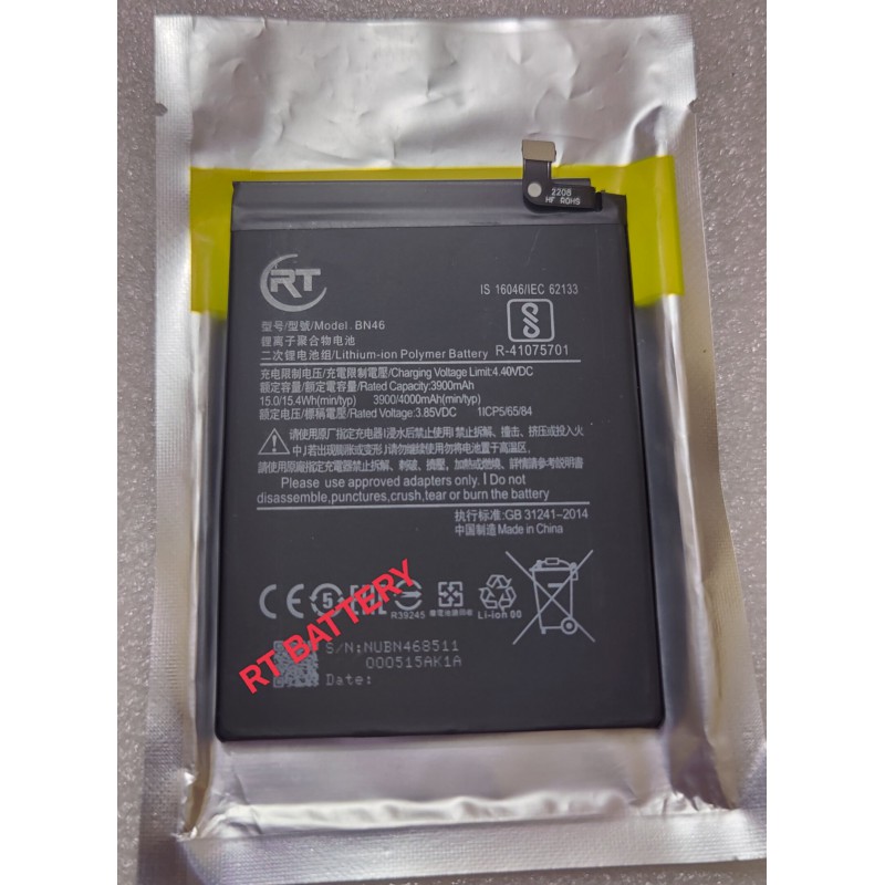 Picture of For Xiaomi Redmi Note 8 Redmi Note 8T BN46 Battery Capacity 4000mAh High Quality Phone Replacement Battery