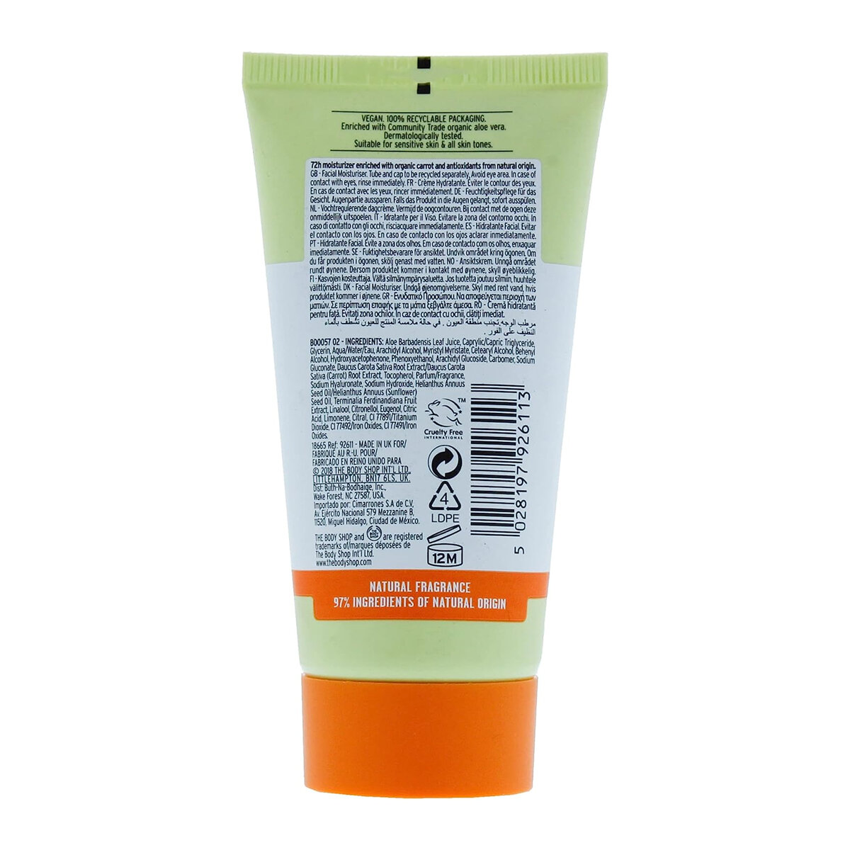 Picture of The Body Shop Carrot Wash Energizing Face Cleanser for Unisex - 100ml