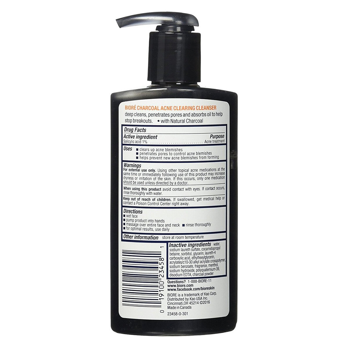 Picture of Biore Charcoal Acne Clearing Cleanser 200ml