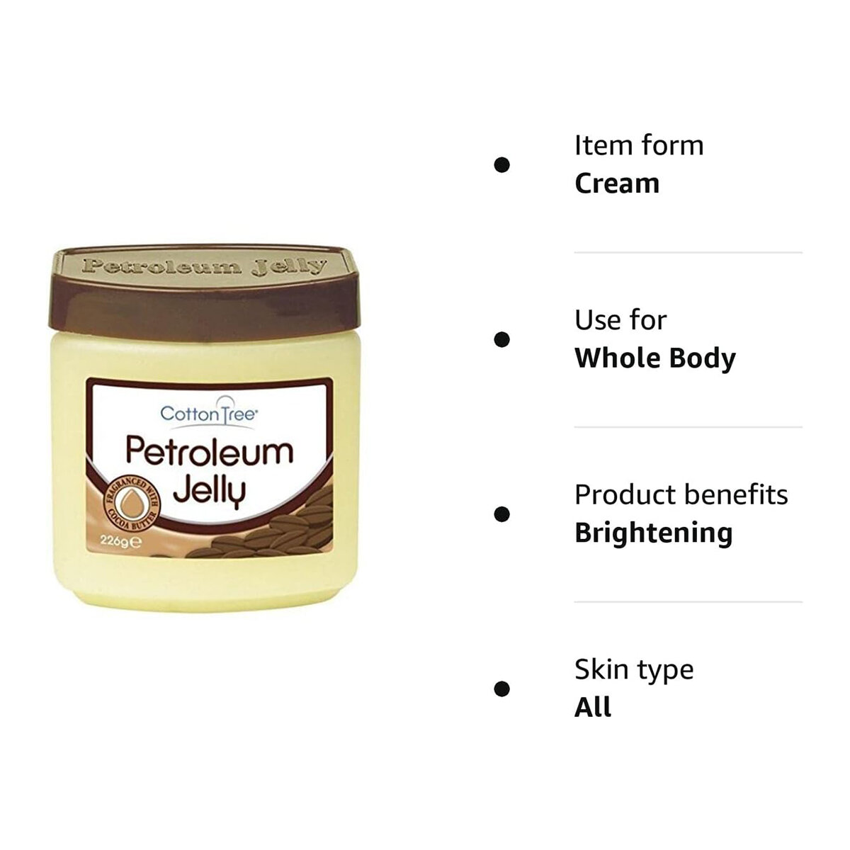 Picture of Cottontree Petroleum Jelly Fragranced With Cocoa Butter 226G - Night Cream