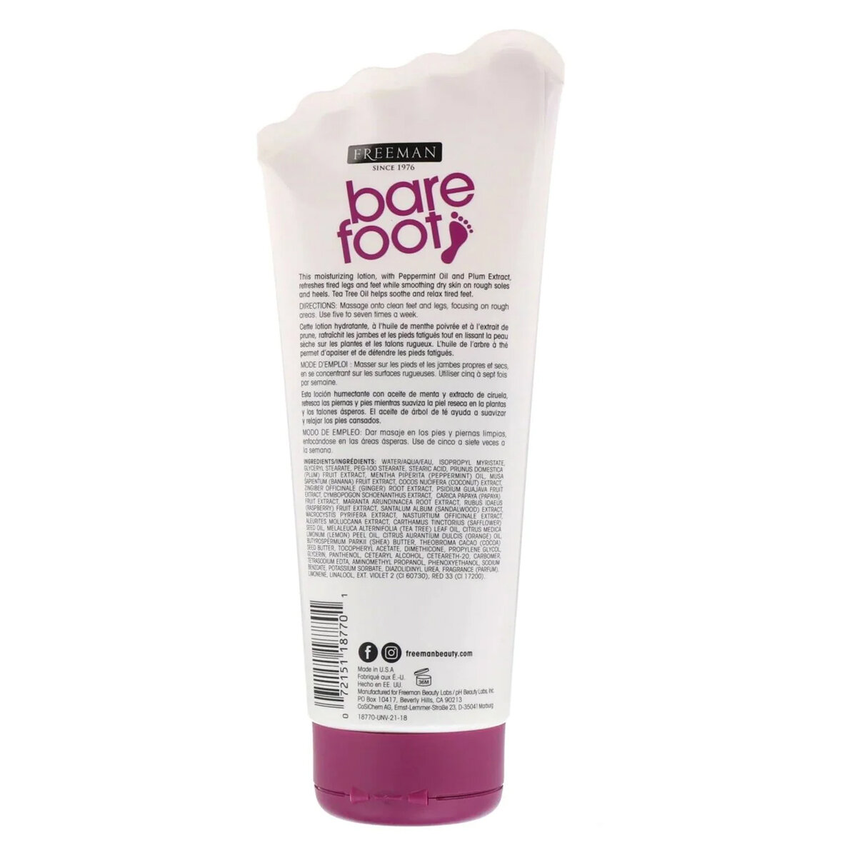 Picture of Freeman Foot Lotion Peppermint & Plum 150ml
