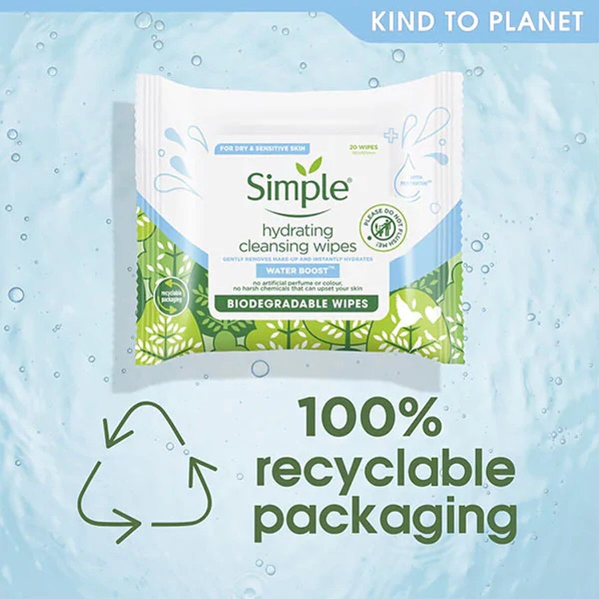 Picture of Simple Sensitive Skin Micellar Wipes 20 Pack