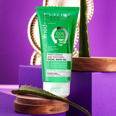 Picture of EVELINE Facemed+ Moisturising And Soothing Facial Wash Gel With Aloe Vera - 150ml