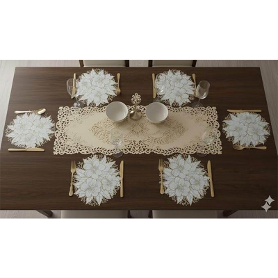 Picture of 6 pc mat 1 pc runner Dining Mat (7pc set)