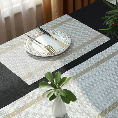 Picture of 7 Pcs Washable PVC Runner & Placemats 6 pc mat & 1pc Runner Set