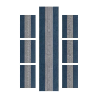 Picture of Plastic Placemats Set of 7pc set Washable Heat Resistant Non-Slip Elegant Durable Kitchen Dining PVC