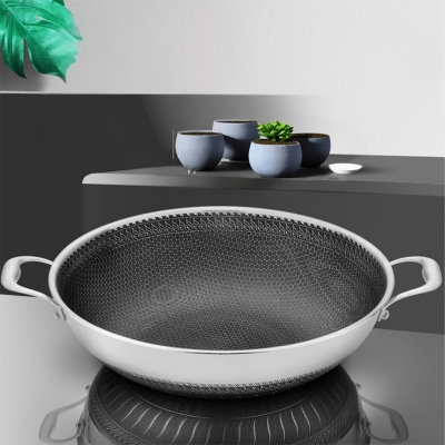 Picture of 40cm Stainless Steel Multipurpose Honeycomb Non-Stick Frying Pan with Lid