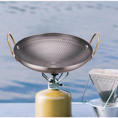 Picture of Honeycomb Wok/kadai Good Quality Coating Pots And Pans Stainless Steel Honeycomb Frying pan 21cm