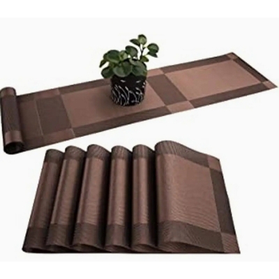 Picture of Dining Table Kitchen Restaurant, Easy to Wash Cleaning, 8 +1Table Placemat 9 pc set