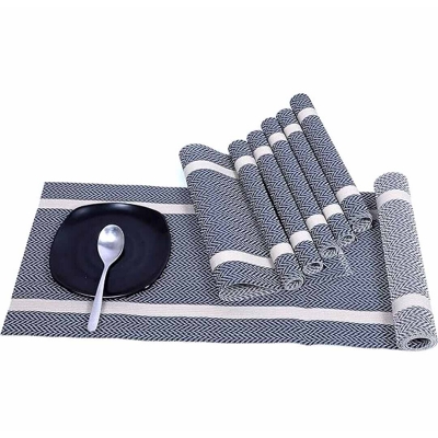 Picture of 7 Washable 6 Pieces Table Mats And 1 Piece Runner Cup Mat Heat/Stain Resistant Place Mats for Dining Table