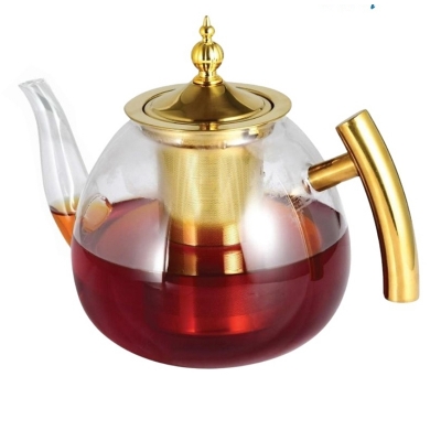 Picture of Glass Teapot 1000ml with Removable Infuser, Stovetop Safe Tea Kettle, Blooming and Loose Leaf Tea Maker Set
