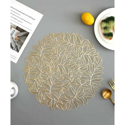 Picture of 6 pec SQUICKLE Golden and Silver Dining Table Placemat, Washable Table Mats,Non-Slip Mats