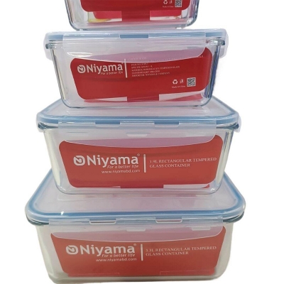 Picture of 4 Pieces Glass Box Set with Airtight and Leak Proof Lock Lids