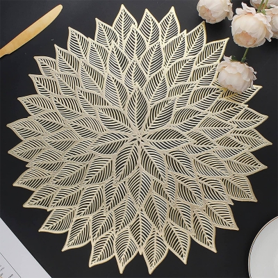 Picture of 6 pec Golden and Silver Dining Table Placemat, Washable Table Mats,Non-Slip Mats