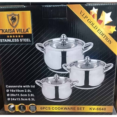 Picture of Kaisa Villa Stainless Steel Induction bottom 6pcs Cookware Set