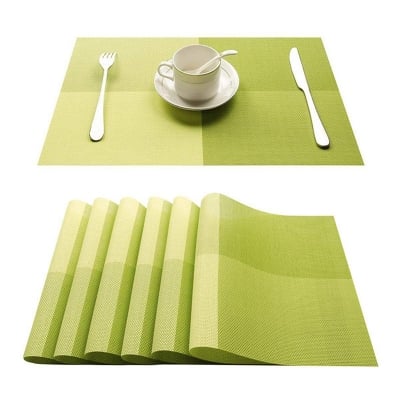 Picture of 6 Dinning Table Mat With 1 Runner (6+1=7 Pcs) Table Mats Set - PVC