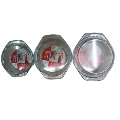 Picture of Oven Proof Glass Serving Dish - Transparent 3pc Oven Use And Serving Dish And Bakeware. Oven Proof Glass Serving Dish - Transparent 6 Pcs Set.