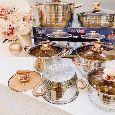 Picture of Kaisa Villa Stainless Steel Cookware Set Casserole Saucepan Soup Pot - High-Quality Stainless Steel Cookware Set For Versatile Cooking