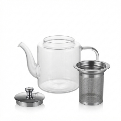 Picture of Glass 950ml Teapot Heat Resistant Flower Tea Pot Bubble Tea Pot Stainless Steel Filter Teapot