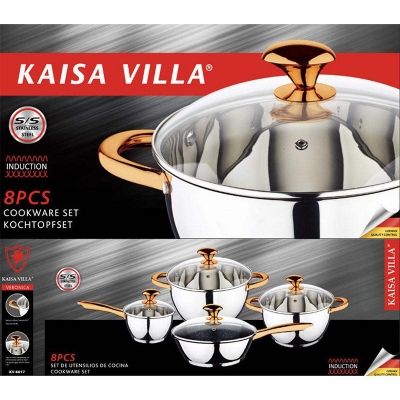 Picture of KAISA VILLA KV-6617 Stainless steel pan Frying pan soup pot 8 pieces pan