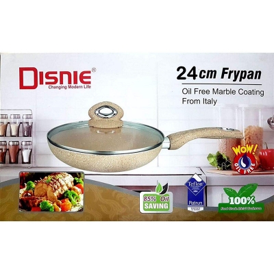 Picture of Disnie Marble Coating from Italy Ceramic Non Stick Cookware Induction Friendly Granite Fry Pan with Cover Gas & Induction Compatible