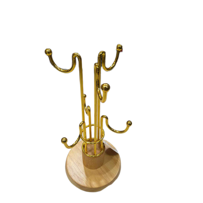 Picture of Cup Mug Tree Marble Gold-plated Cup Holder Glass Cup Hanger Kitchen Storage Rack