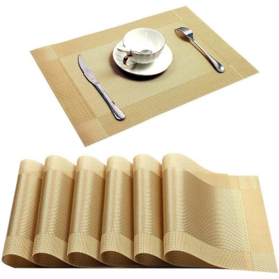Picture of 6 Dining Table Mat With 1 Runner - 7 Pcs Table Mats Set - Pvc - Simple To Use - Protect Your Tabletops With This Convenient Set Of Mats And Runner