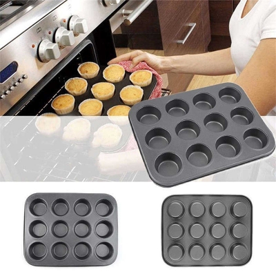 Picture of Cake mold 12 Cups Cake Pudding Muffin Bread Metal Non-Stick Cupcake Baking Tray Mold