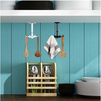 Picture of 1pcs 360 Degrees Rotating Folding Hook Self-Adhesive 180 Degrees Vertical Flip Hook Waterproof Utility Hook for Home Bathroom Kitchen Office Towel