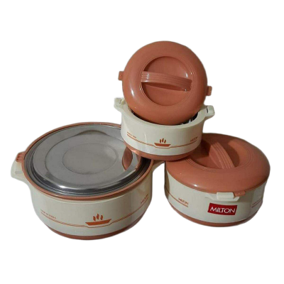 Picture of Milton Treat 3 Pieces Hot Pot Set - 1800 ml, 1100 ml, 600 ml, Treat Steet & Pp Lid