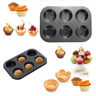 Picture of Mini Muffin 6 Cups Carbon steel Bun Pan non-stick Cupcake Baking Bakeware Mold Tray Cake mold