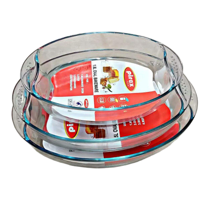 Picture of Oven Proof Glass Serving Dish - Transparent 3 Pcs Set